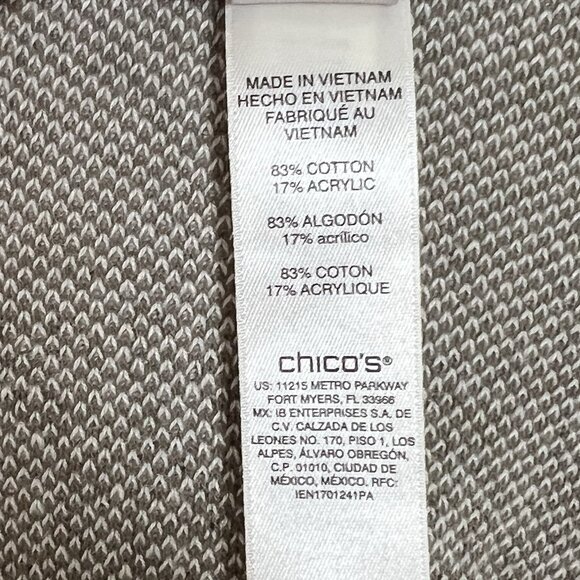 Chico's Ruana Wrap Women's ONE SIZE OS Cotton Blend Knit Shawl Poncho Cozy Boho - Picture 11 of 12